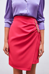 Gaiia Gathered-Skirt-With-Chain