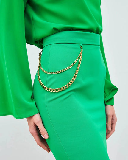 Solid Color Chain Skirt