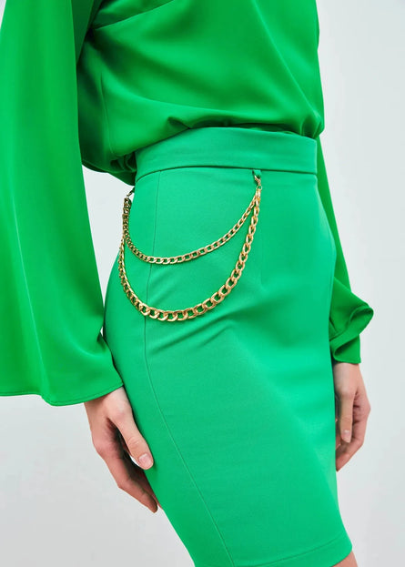 Solid Color Chain Skirt