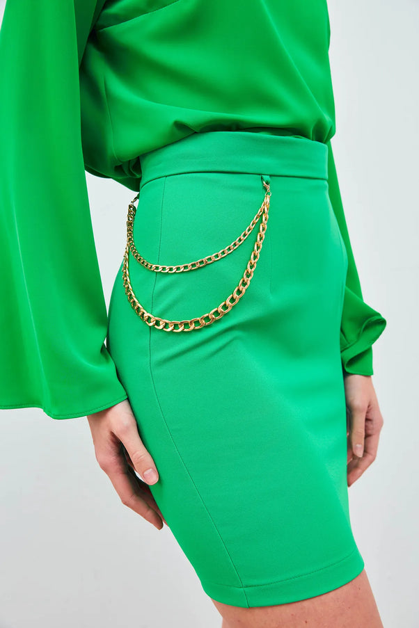 Solid Color Chain Skirt