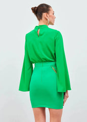 Gaiia Solid Color Chain Skirt