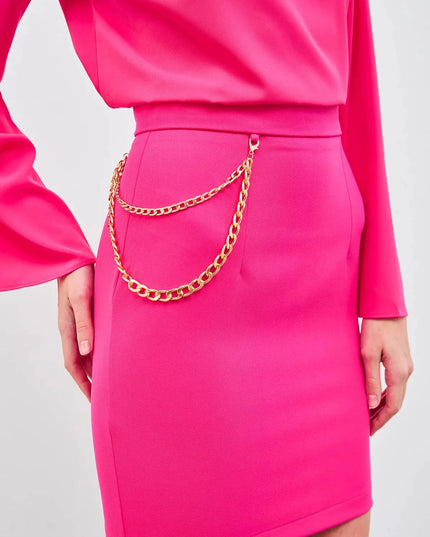 Solid Color Chain Skirt