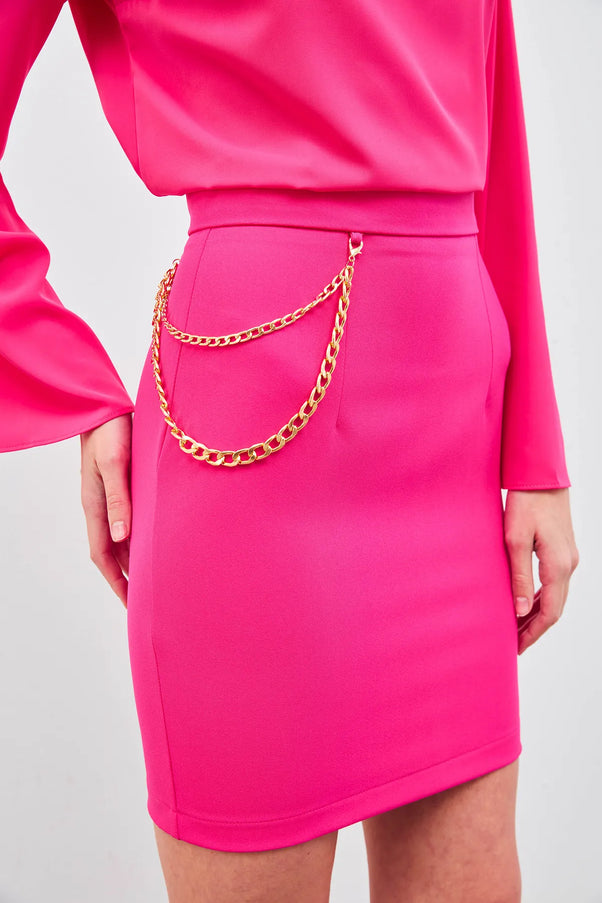 Solid Color Chain Skirt