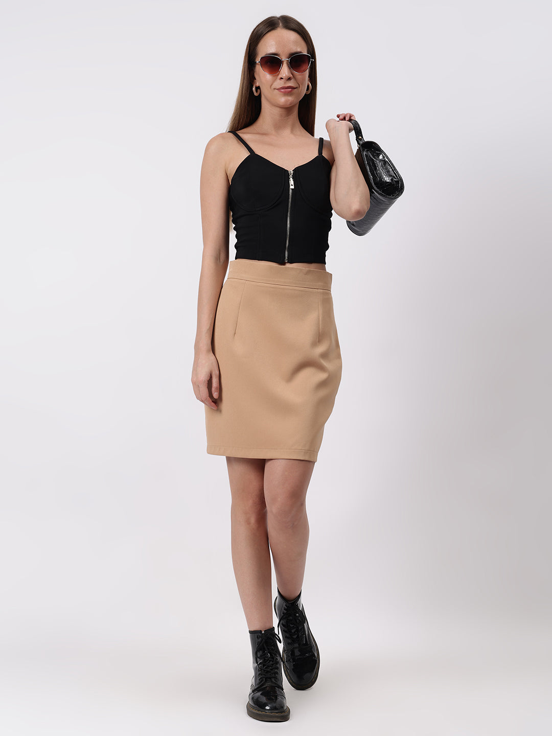Gaiia Solid Mini Skirt