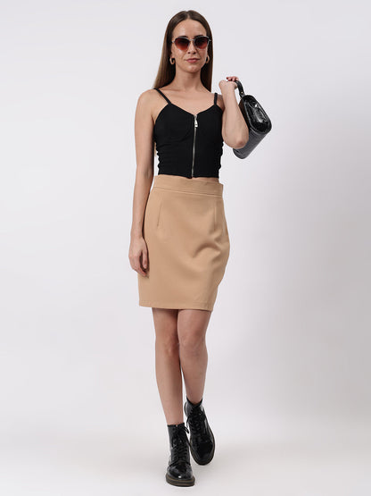 Gaiia Solid Mini Skirt