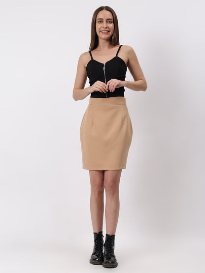 Gaiia Solid Mini Skirt