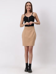 Gaiia Solid Mini Skirt