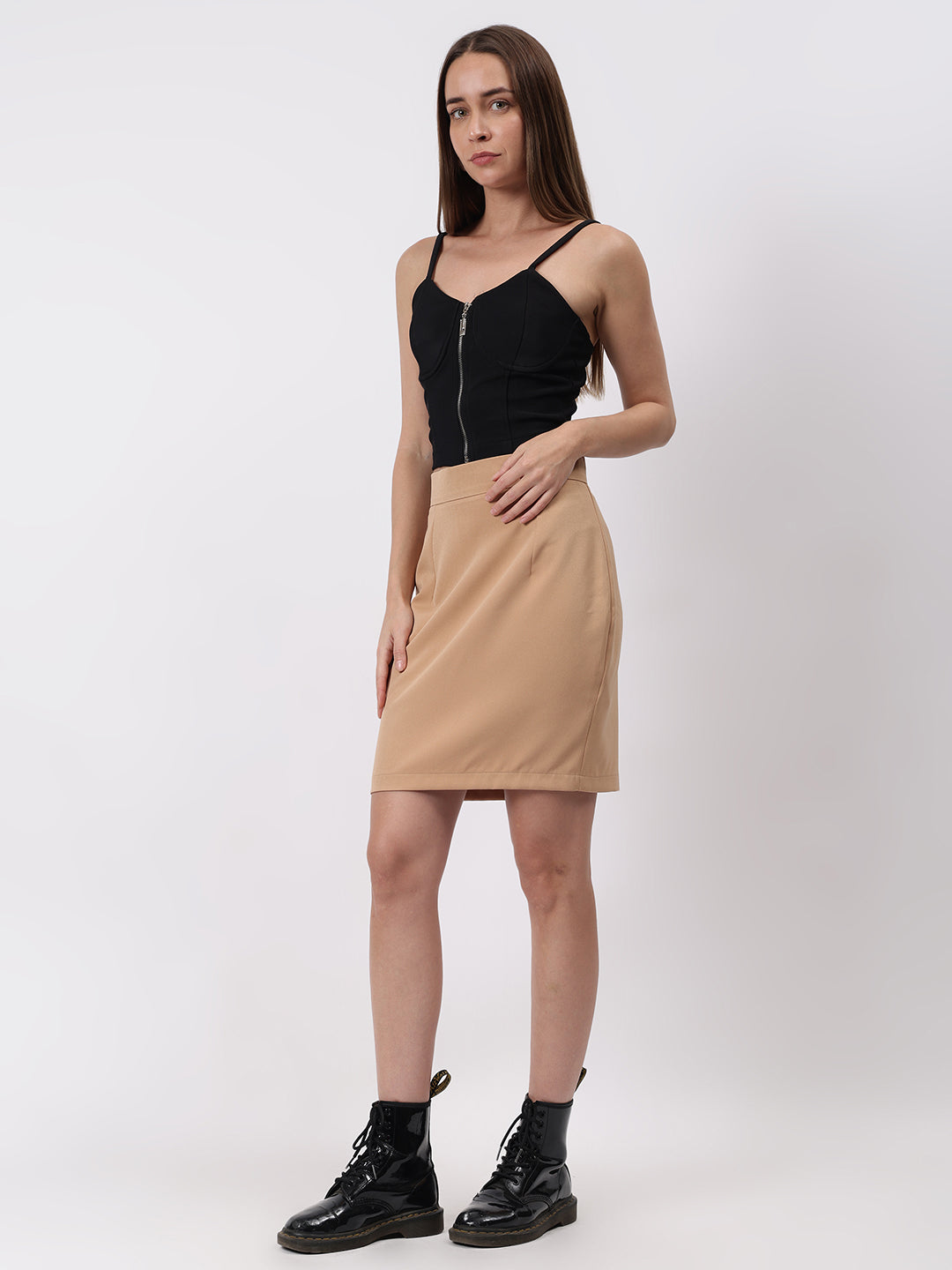 Gaiia Solid Mini Skirt