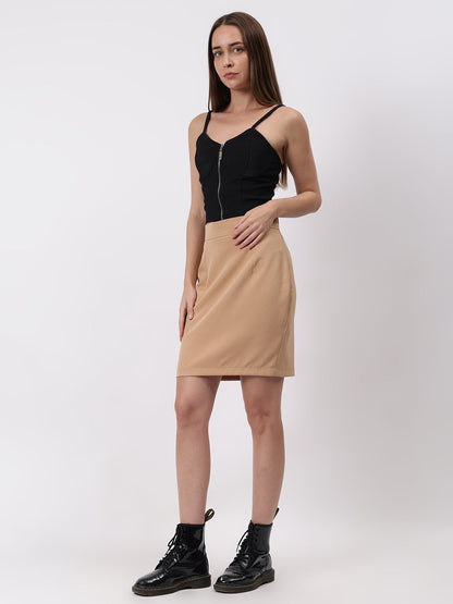 Gaiia Solid Mini Skirt