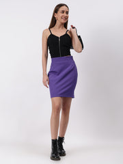 Solid Mini Skirt