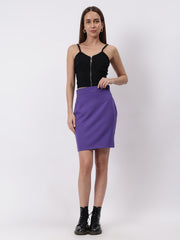 Solid Mini Skirt