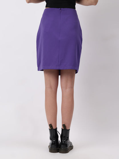 Gaiia Solid Three Button Skirt