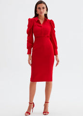 Gaiia Knee Length Solid Color Skirt