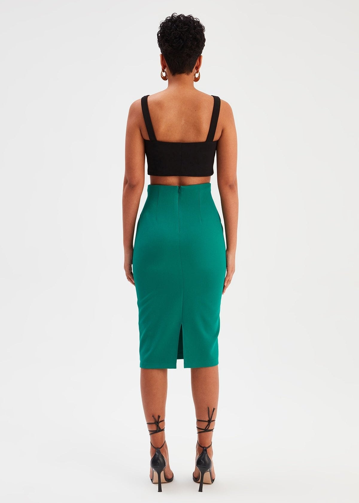 Gaiia Knee Length Solid Color Skirt