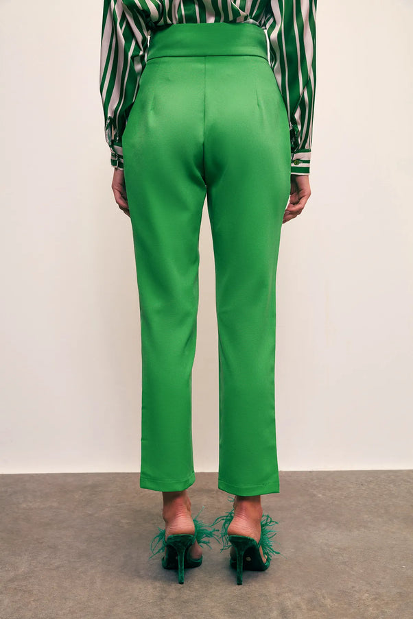 Solid Color Trouser With Side Zip