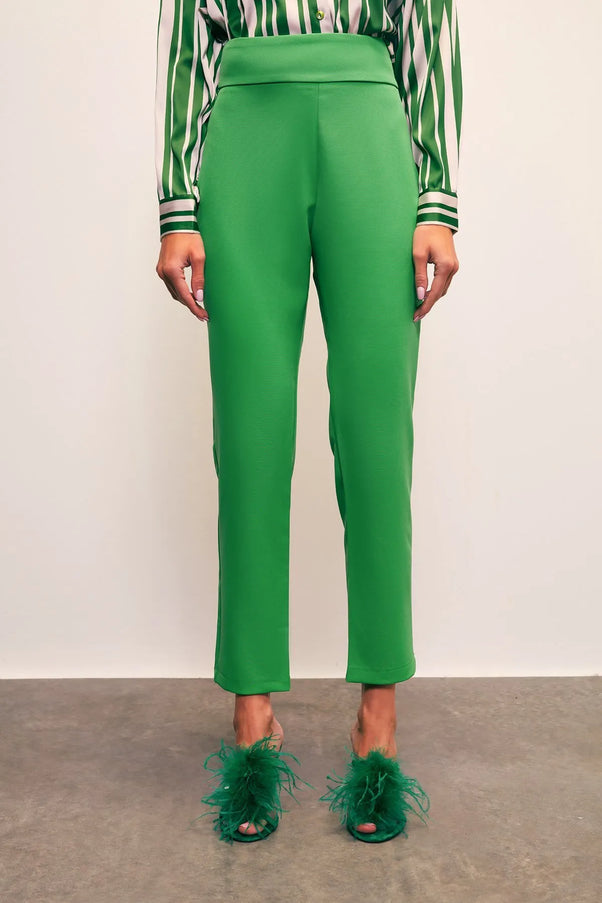 Solid Color Trouser With Side Zip