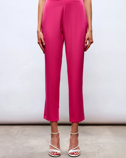 Solid Color Trouser With Side Zip