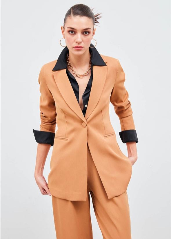 Gaiia Solid Two Pocket Blazer