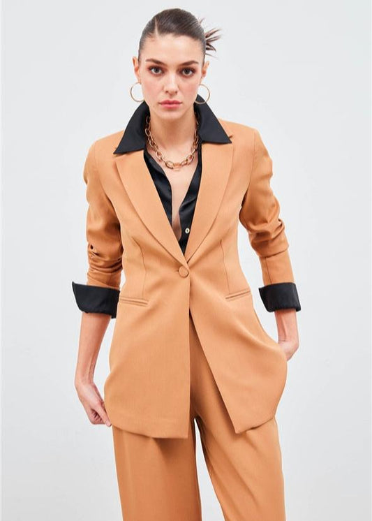 Gaiia Solid Two Pocket Blazer