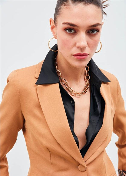 Gaiia Solid Two Pocket Blazer