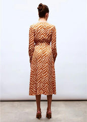 Gaiia Zebra Print Satin Dress