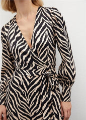 Gaiia Zebra Print Satin Dress