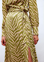 Gaiia Zebra Print Satin Dress
