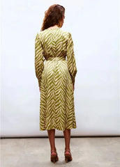 Gaiia Zebra Print Satin Dress