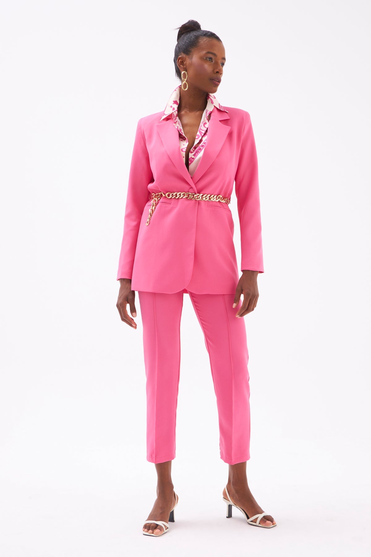 Gaiia Solid Color Trouser With Crease