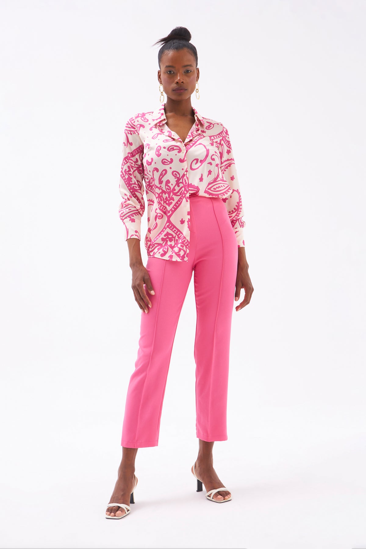 Gaiia Solid Color Trouser With Crease