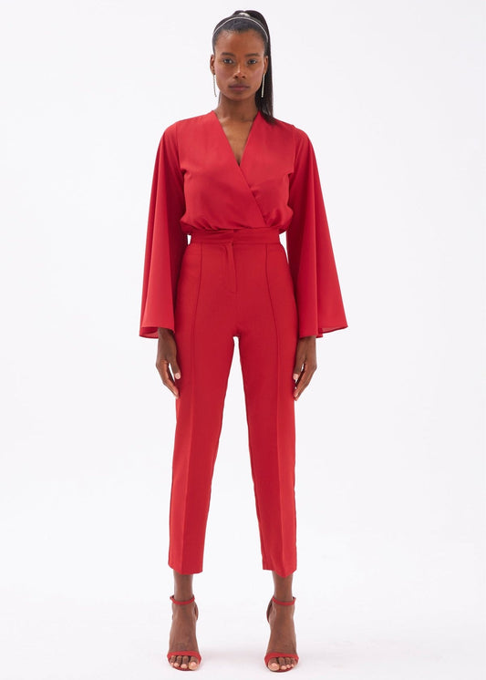 Gaiia Solid Color Trouser With Crease