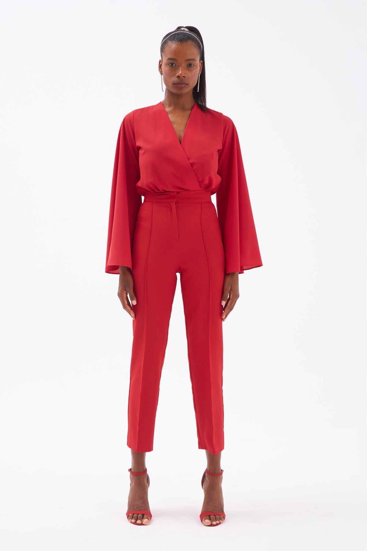 Gaiia Solid Color Trouser With Crease