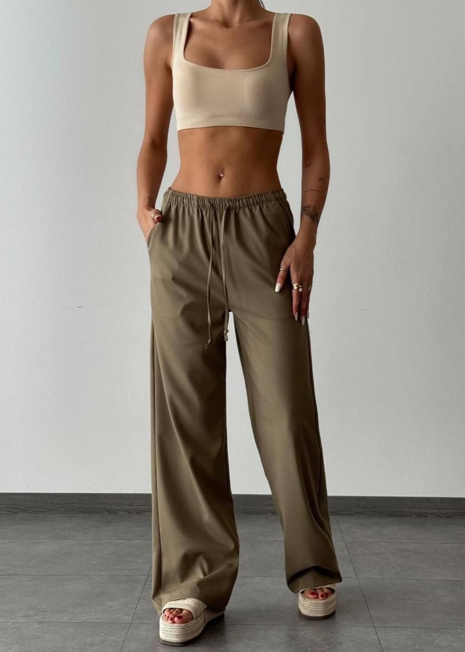 Gaiia Women Elasticated Wide Leg Pants