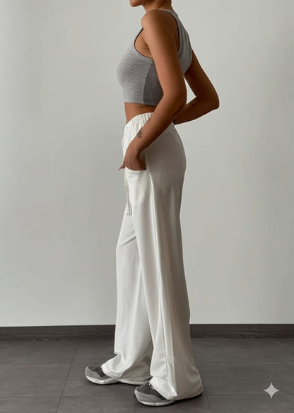 Gaiia Women Elasticated Wide Leg Pants