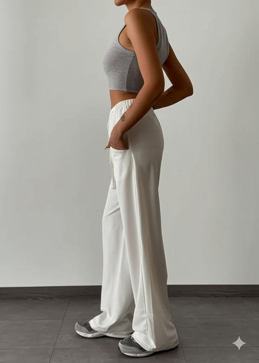 Gaiia Women Elasticated Wide Leg Pants