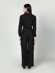 Gaiia Cropped Zipper Jacket With Cargo Pants