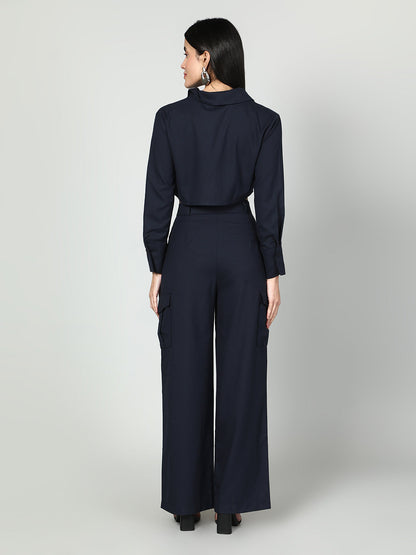 Gaiia Cropped Zipper Jacket With Cargo Pants