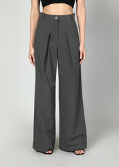 Gaiia Cropped Blazer And Wide Leg Trousers Set