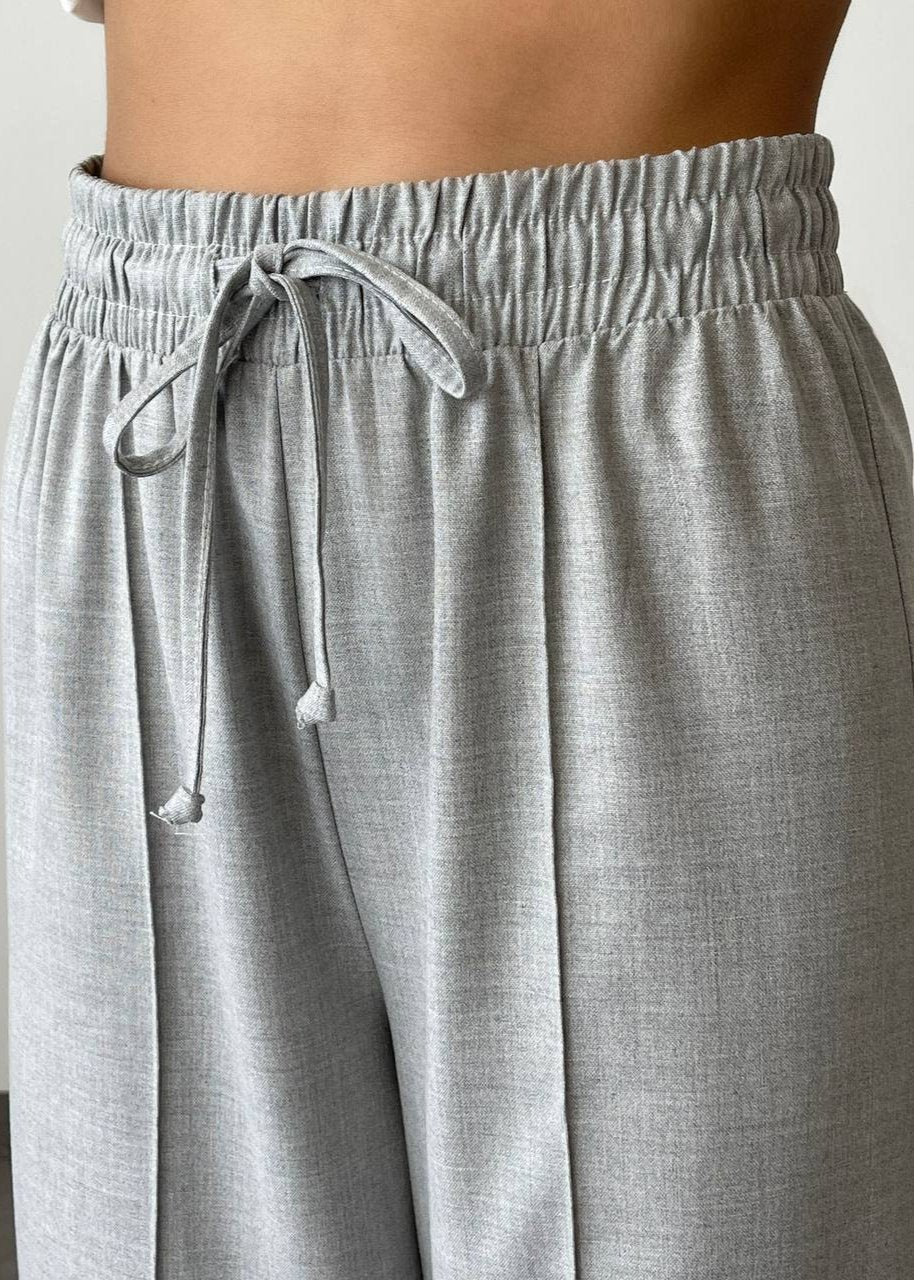 Gaiia Elasticated Wide Leg Pants With Crease