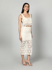 Gaiia Crochet Beachwear Co-Ord Set - Beige