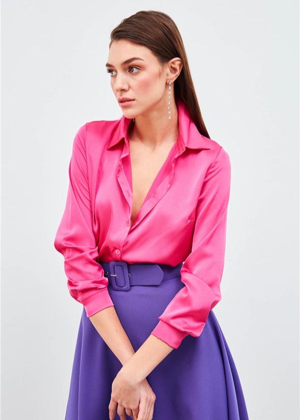 Gaiia Satin Shirt Bodysuit