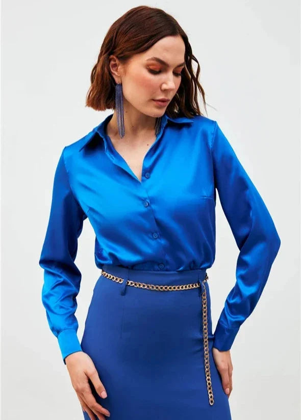 Gaiia Satin Shirt Bodysuit