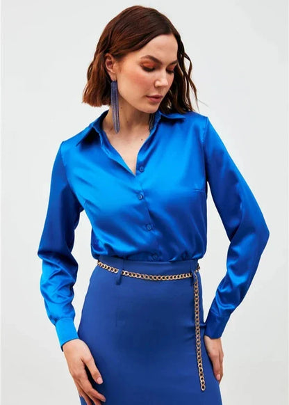 Gaiia Satin Shirt Bodysuit