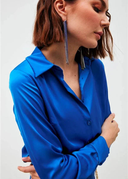 Gaiia Satin Shirt Bodysuit