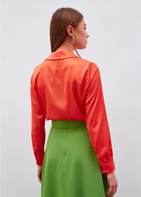 Gaiia Satin Shirt Bodysuit