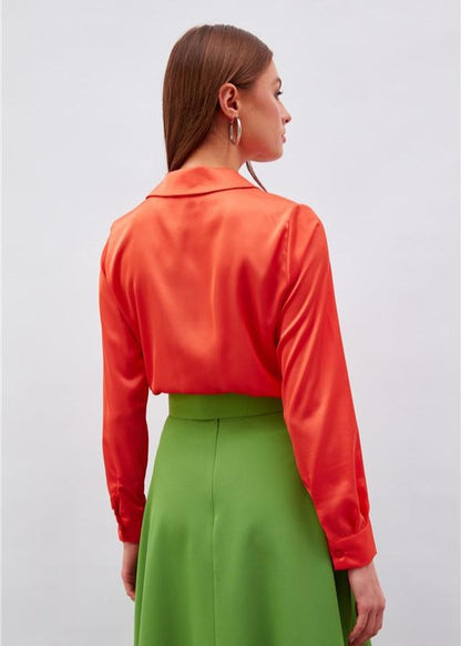 Gaiia Satin Shirt Bodysuit