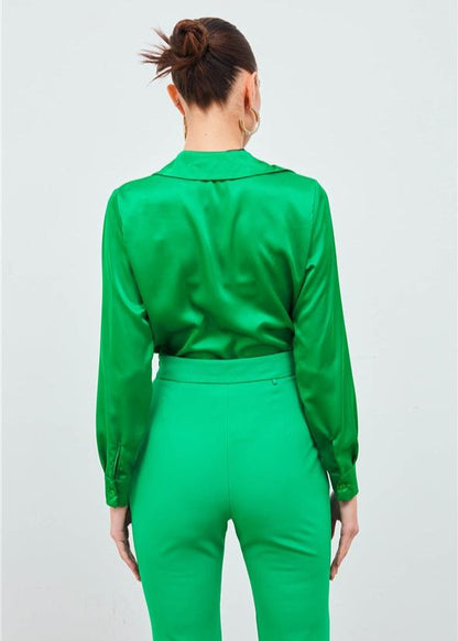 Gaiia Satin Shirt Bodysuit