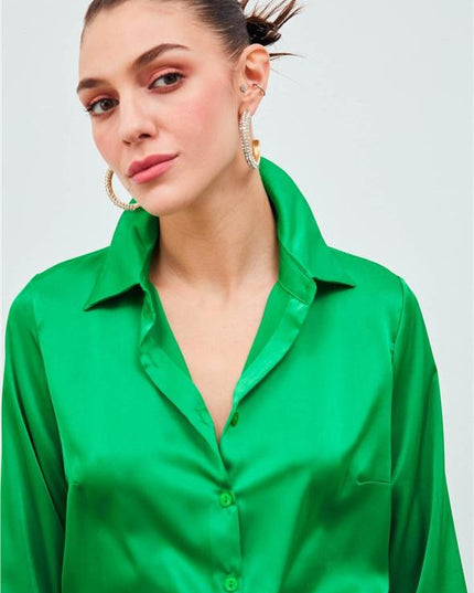 Satin Shirt Bodysuit