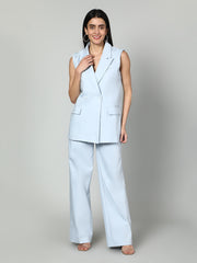 Sleevless Blazer and Trouser Set