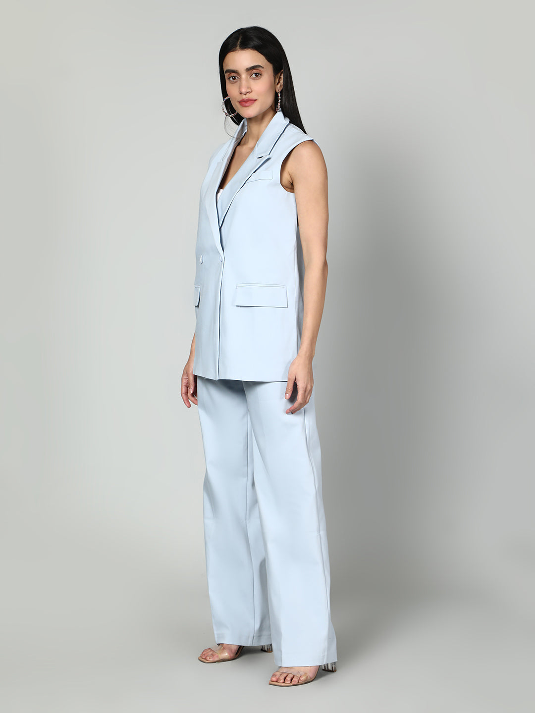 Gaiia Sleevless Blazer And Trouser Set